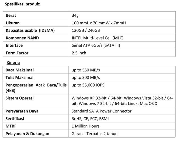 ssd sata optima