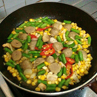 buncis jagung manis bakso