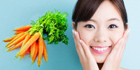 wajah dengan wortel