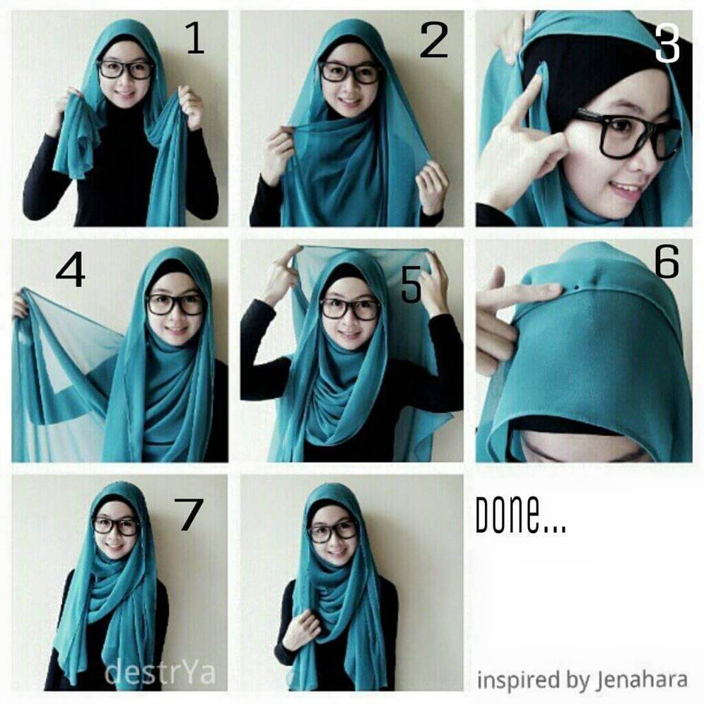 Tutorial Cara Memakai Cadar Dari Jilbab Segi Empat