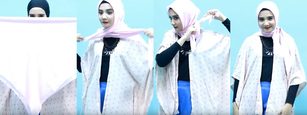 Tutorial Memakai Cadar Menggunakan Jilbab Segi Empat