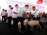 andi amran sulaiman saat launching santri tani milenial di tasikmalaya