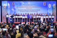 saat memberikan arahan dalam acara penyerahan hasil evaluasi spbe tahun 2018