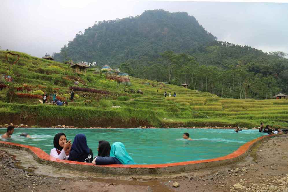 Sensasi Berendam Di Kolam Pemandian Di Tengah Sawah Di Desa