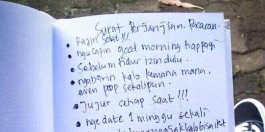 Ada Surat Jadian Bermaterai Gaya Pacaran Kids Jaman Now Ada Hitam Diatas Putihnya Planet Merdeka