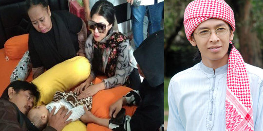 Penuh isak tangis, Epi Kusnandar peluk anak Aa Jimmy yang 