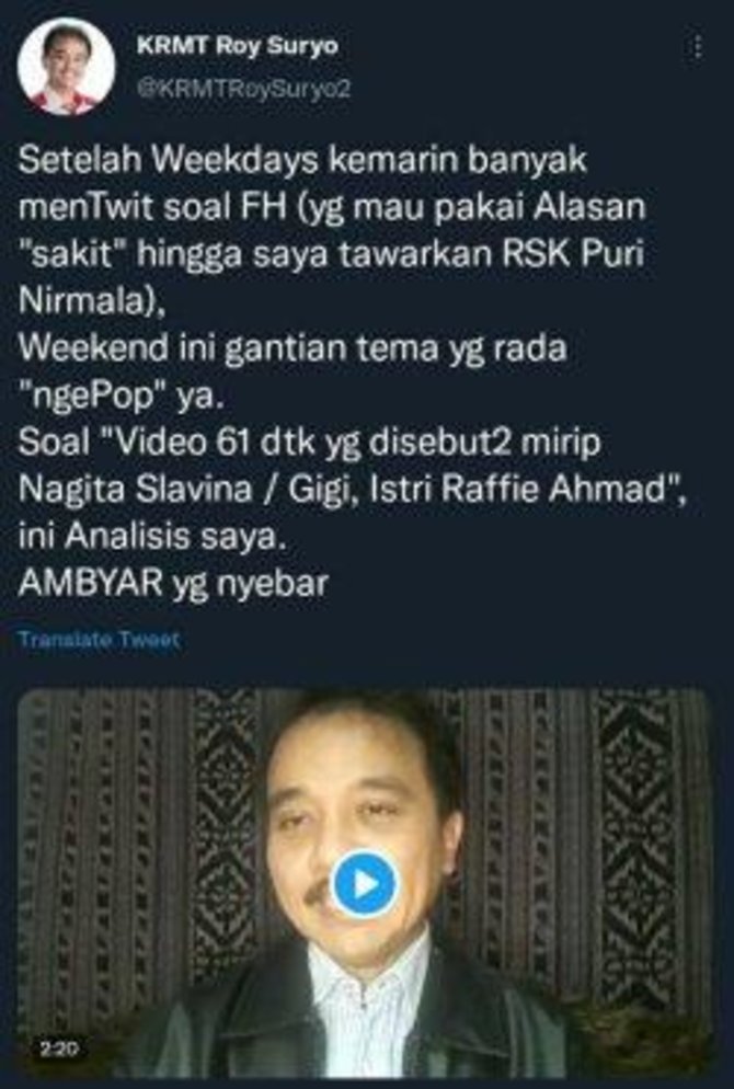 Begini Pengakuan Pelapor Video Syur 61 Detik Mirip Nagita Slavina ...