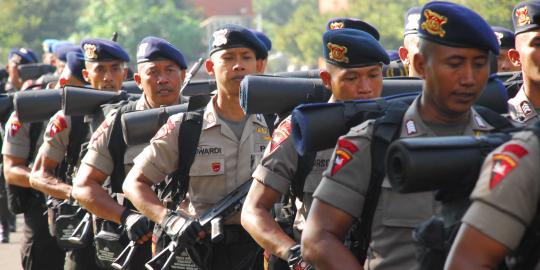 Brimob gelar latihan pengamanan demo kenaikan BBM