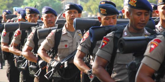 Brimob umbar tembakan saat berjaga di bank 
