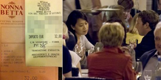 Makan siang di Italia, bos Facebook cuma rogoh Rp 375 ribu