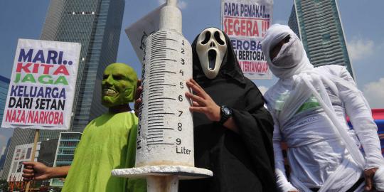 Demo aksi perangi narkoba di Bundaran HI