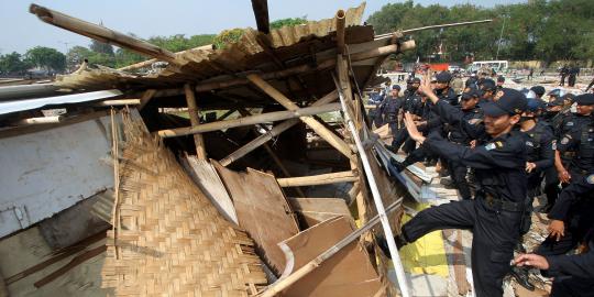Pemilik tanah ingkar janji, 34 bangunan di Sidoarjo diratakan