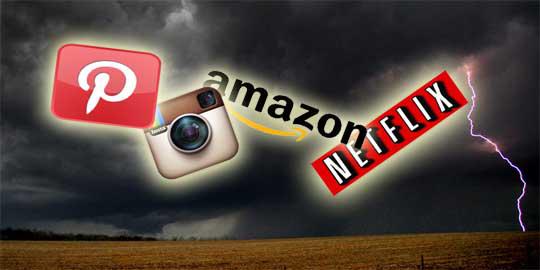 Badai topan lumpuhkan Amazon, Netflix, Pinterest, dan Instagram