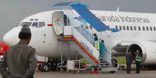 Pesawat Garuda tergelincir di Bandara Pekanbaru