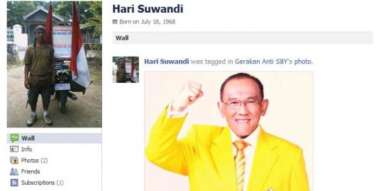 Sebelum \'damai\', Suwandi memaki Ical di Facebook-nya