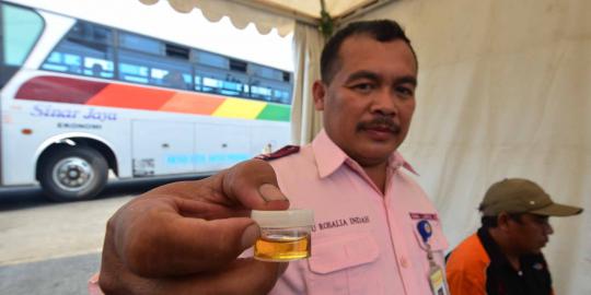 Sopir angkutan lebaran di Bogor jalani tes urine 