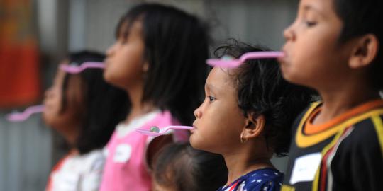 Anak-anak korban kebakaran Karet ikuti lomba balap kelereng