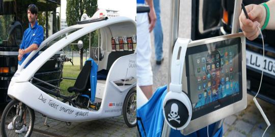 [Video] Becak dengan sarana hiburan Galaxy Note 10.1