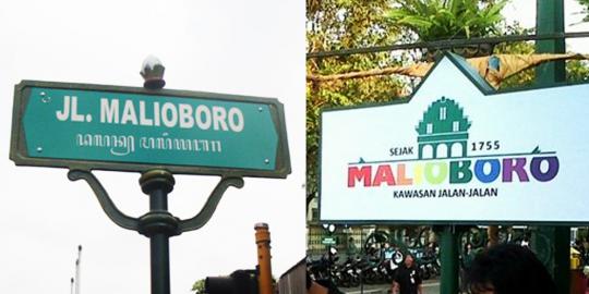 Papan nama jalan Malioboro kembali diganti dengan yang lama