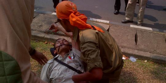 Demo Kedubes AS, kader PKS terkapar dengan luka di kepala