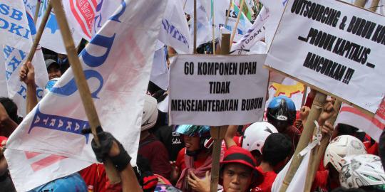 Demo buruh kepung Medan, lalu lintas macet 