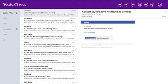 Yahoo Mail baru lebih rapi dan minimalis