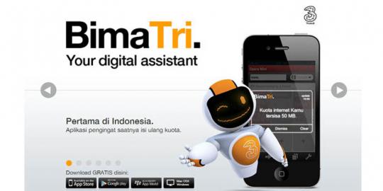 Operator 3 hadirkan aplikasi asisten digital BimaTri