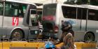 2 TransJakarta tabrakan di Buncit, separator busway hancur