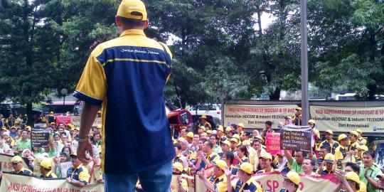 Kasus korupsi Indosat disidang, ratusan karyawan unjuk rasa
