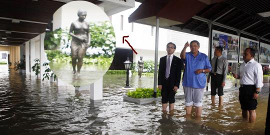 JK: Banjir Jakarta karena hujan, bukan patung bugil di Istana