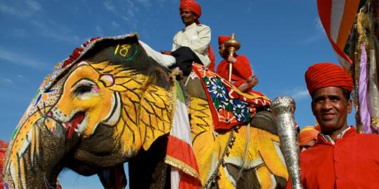 Warna-warni festival gajah di India