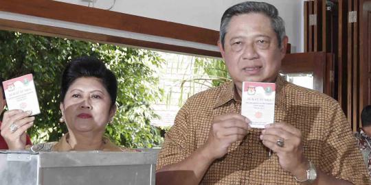 Presiden SBY ditemani keluarga nyoblos Pilgub Jawa Barat