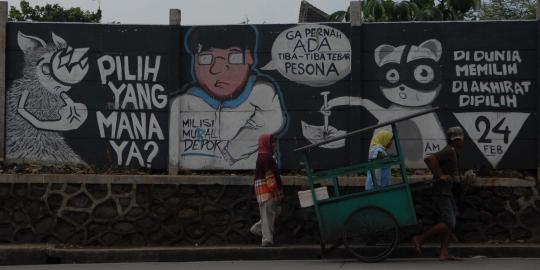 Sindiran mural Pilgub Jawa Barat di kawasan Margonda
