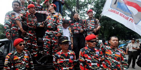 Laskar Merah Putih menggelar aksi damai di Jakarta