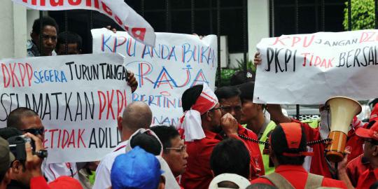 Demo PKPI di KPU ricuh, 9 orang diamankan polisi