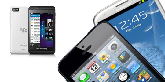 BlackBerry Z10 masih di bawah bayang-bayang Samsung dan Apple