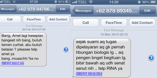 SMS cabul berujung telepon seks bertarif mahal