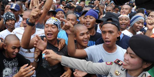 Simulasi penanganan unjuk rasa di Mapolda Metro Jaya