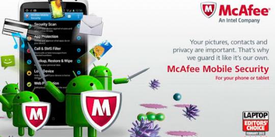 McAfee lindungi Android dari malware 