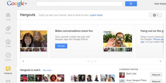 Google tambahkan fitur baru di Google+ Hangouts