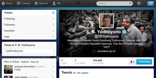 Tanggapan pengguna twitter atas kicauan pertama SBY