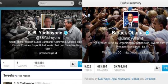 Tampilan twitter SBY tiru Barack Obama