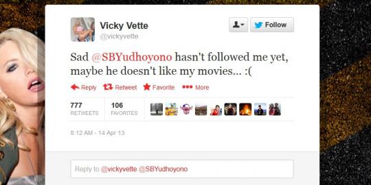 Bintang porno Vicky Vette: Mungkin Pak SBY tak suka film saya