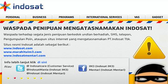 Situs penipu mengatasnamakan Indosat bertebaran di internet