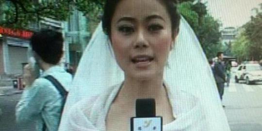 Demi laporkan gempa, reporter China lari dari pernikahan
