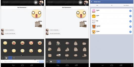 'Sticker' juga tersedia di Facebook Messenger untuk Android