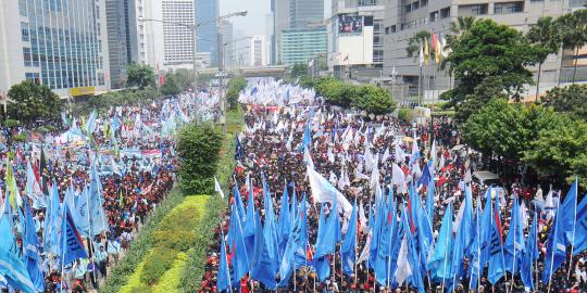 Ratusan buruh kecewa tak ditemui Jokowi-Ahok