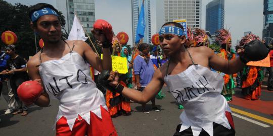 Peringatan May Day, buruh gelar aksi teatrikal