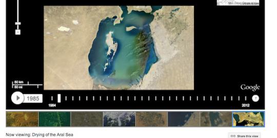 Google Timelapse tunjukkan perubahan bumi selama 28 tahun
