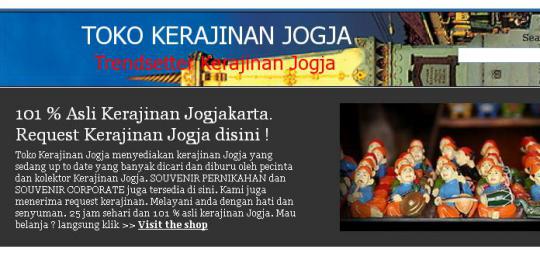 Semua yang berbau Jogja ada di Tokokerajinanjogja